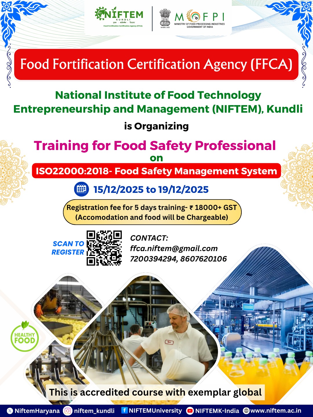 Training For Food Safety Professionals, on IS22000-2018